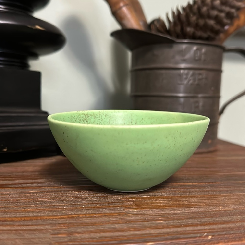 Green and Brown Speckled Ceramic Trinket Bowl